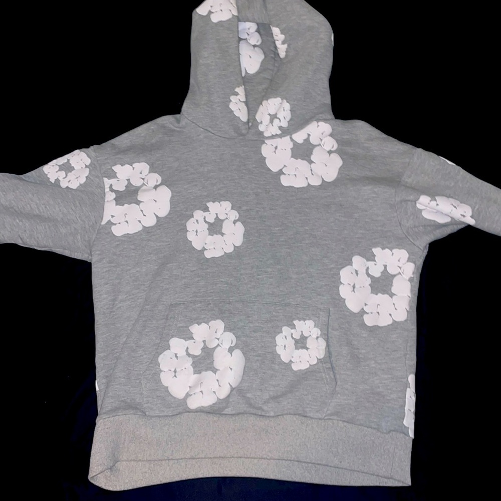 Grey denim tears hoodie